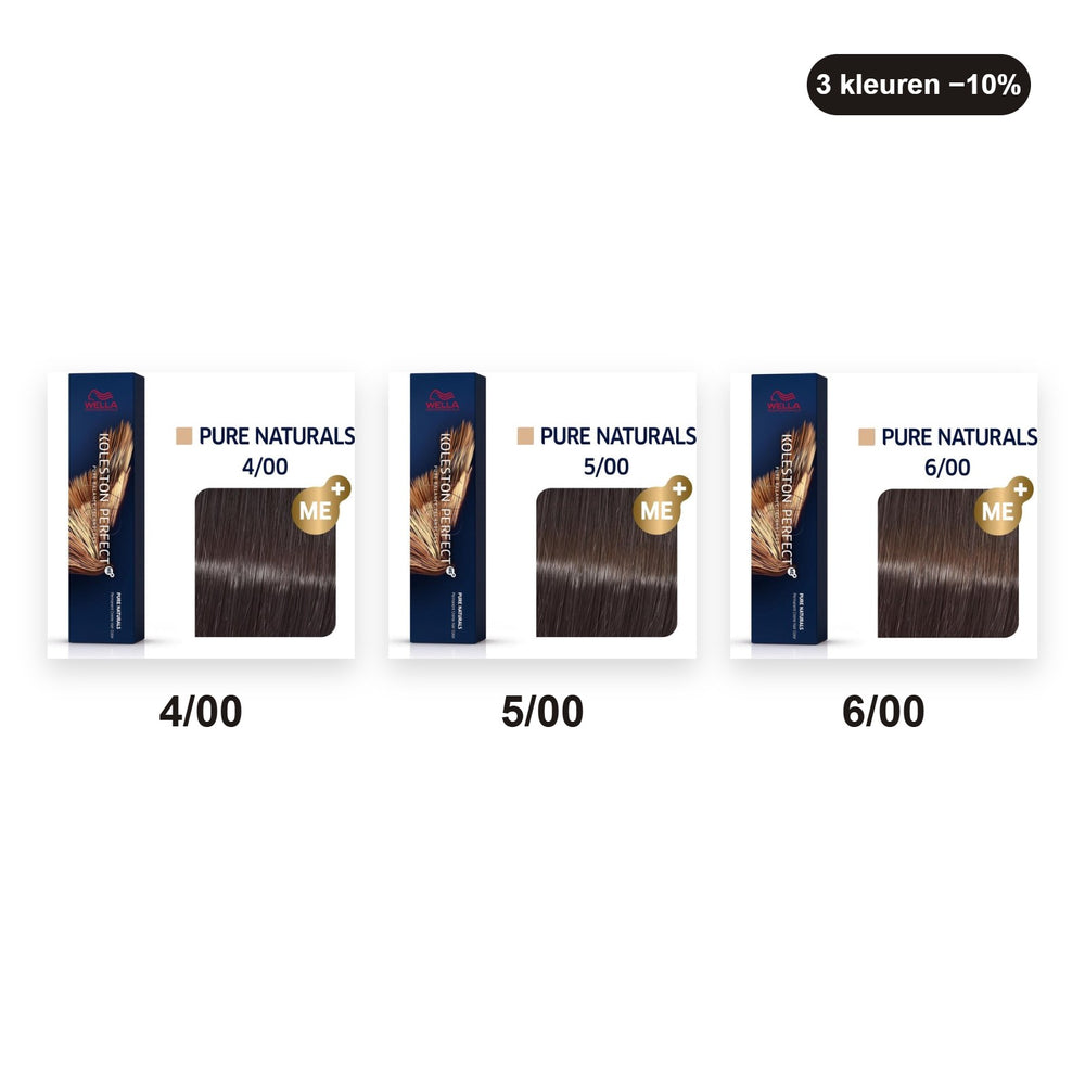 Wella Koleston Perfect ME+ bundel Natuurlijk bruin – set van 3 haarverven